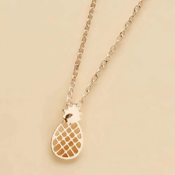 No Brand Jewelry - Rose Gold Pineapple Pendant Necklace Minimalist Design